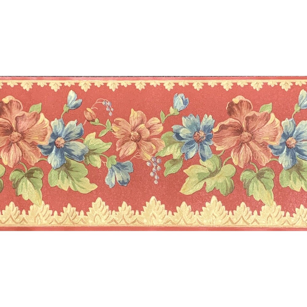 Decorative Floral  Wallpaper Border by Brewster Wallcoverings